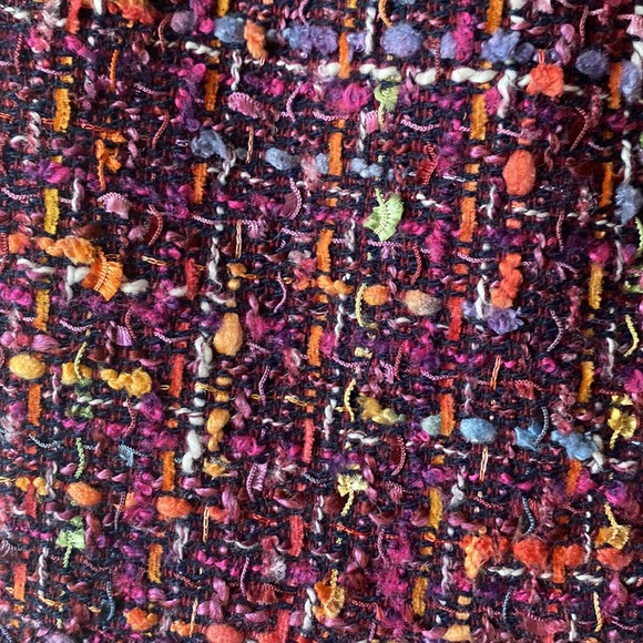 Zara multicolor raw hem tweed keyhole back peplum size M - Picture 6 of 16